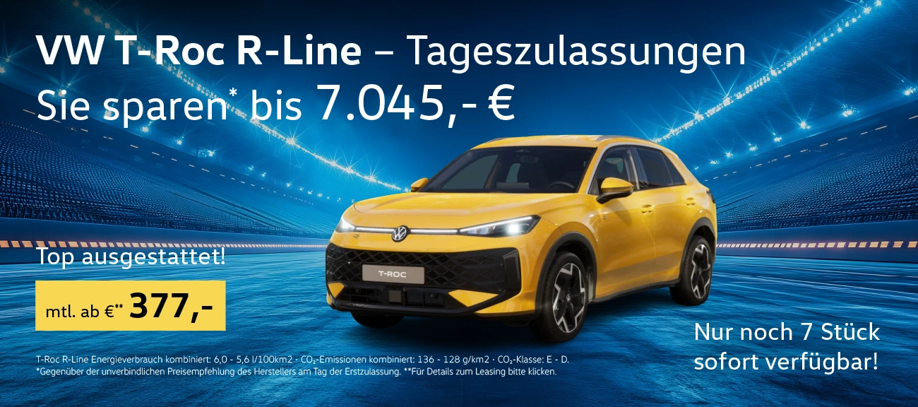 VW T-Roc R-Line tageszulassungen